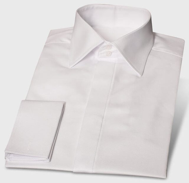 Fine Herringbone Shirt White – Template image