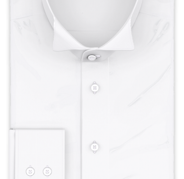 Formal shirt cotton herringbone white with wing collar – Template image
