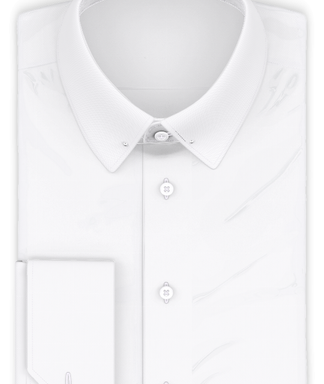 Baumwolle Fischgrat Weiß Festliches Hemd