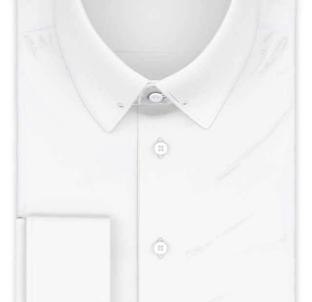 Cotton herringbone white formal shirt – Template image