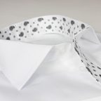 White Fishbone Shirt Paisley Design as Contrasting Fabric – Preview 4