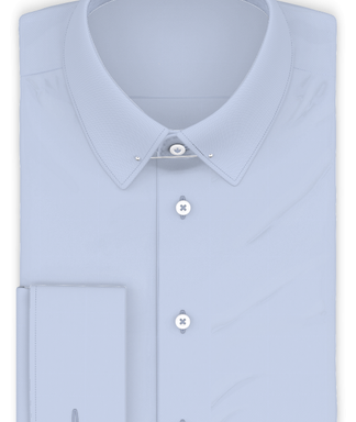 Baumwolle Fischgrat Hellblau Festliches Hemd