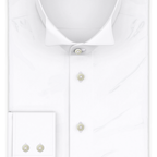 Wing collar shirt with mother-of-pearl buttons poplin white wrinkle-free – Preview 1