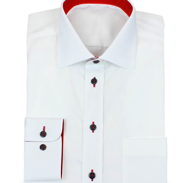 Design Shirt Wrinkle Free with Red Contrasting Colors – Template image