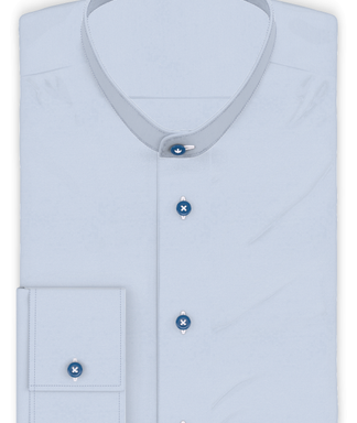 Popeline Hellblau bügelfrei Freizeithemd