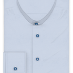 Poplin light blue wrinkle-free casual shirt – Preview 1