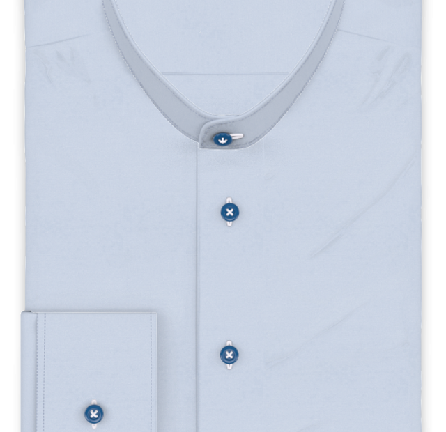 Poplin light blue wrinkle-free casual shirt – Template image