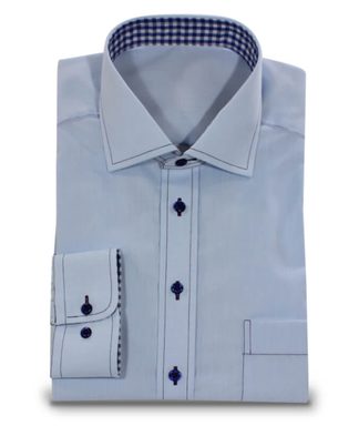 hellblaues knitterfreies Hemd für Büro und Freizeit