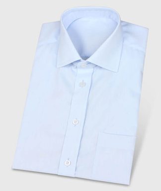 Hellblaues Popelinehemd Kurzarm knitterfrei wrinkle free