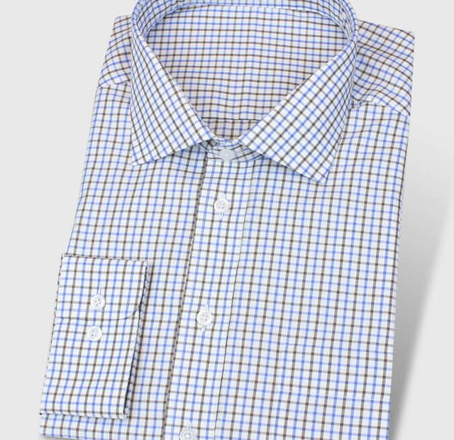 Checkered Casual Shirt with Shark Collar – Template image