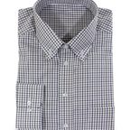 Kariertes Freizeithemd Buttondown-Kragen blau braun weiß – Vorschau 1