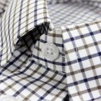 Kariertes Freizeithemd Buttondown-Kragen blau braun weiß – Vorschau 7
