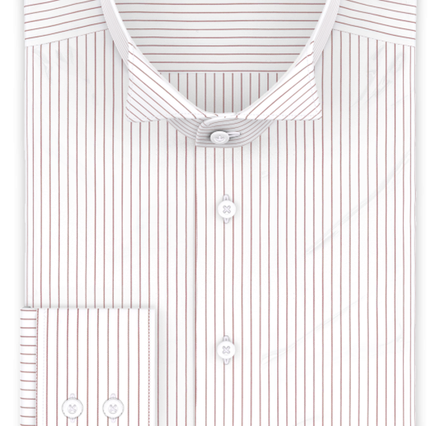 Popeline Dunkelrot liniert Festliches Hemd – Vorlagenbild