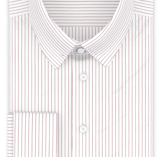 Popeline Dunkelrot liniert Festliches Hemd – Vorlagenbild