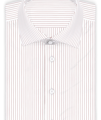 Kurzärmeliges Popeline Dunkelrot liniert Freizeithemd