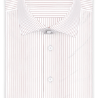 Kurzärmeliges Popeline Dunkelrot liniert Freizeithemd – Vorschau 1