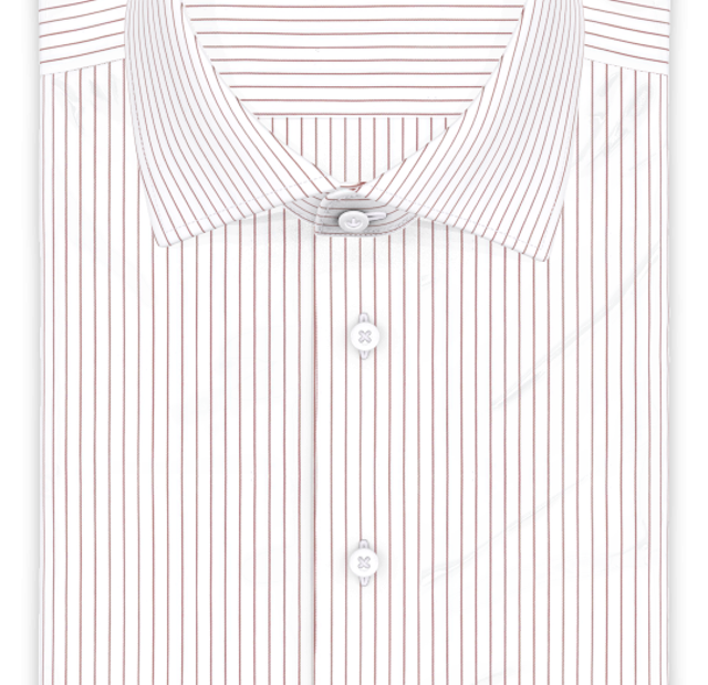 Kurzärmeliges Popeline Dunkelrot liniert Freizeithemd – Vorlagenbild