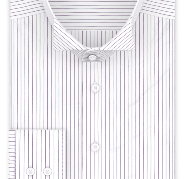 Popeline Violett liniert Festliches Hemd – Vorlagenbild