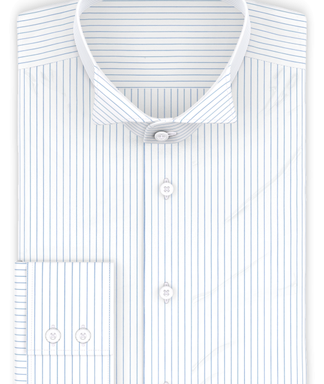 Popeline Hellblau liniert Festliches Hemd