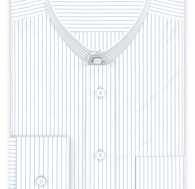 Poplin light blue lined casual shirt – Template image