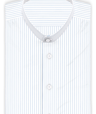 Popeline Hellblau liniert Kurzarmhemd