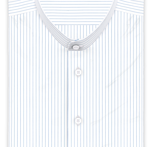 Poplin light blue lined short-sleeve shirt – Template image