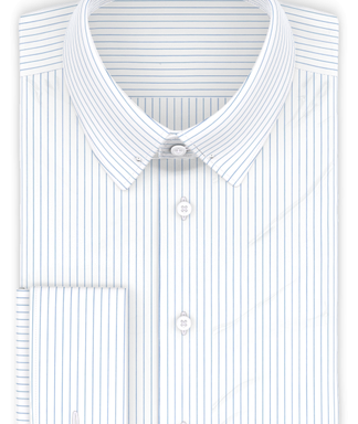 Popeline Hellblau liniert Festliches Hemd