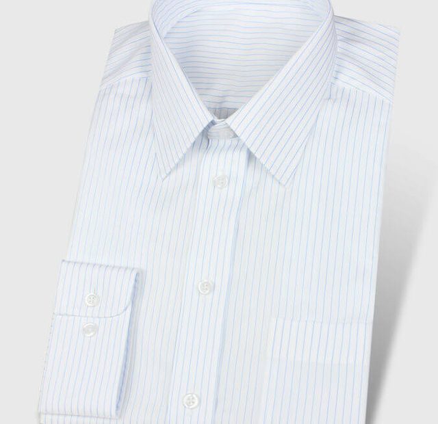 Businesshemd Streifenoptik weiß blau liniert – Vorlagenbild