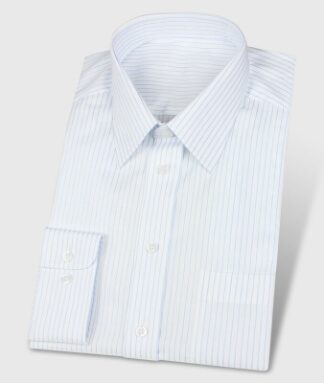 Business Custom Made Shirt White Blue Stripes