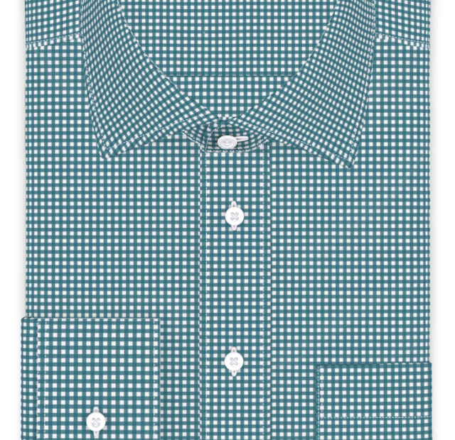 Petrol Bauernkaro Freizeithemd – Vorlagenbild
