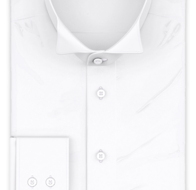 Formal shirt from wrinkle-free wrinkle-free full-twist white with wing collar – Template image