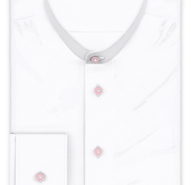 Full-twist white wrinkle-free casual shirt – Template image