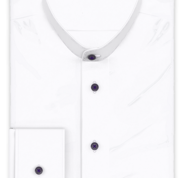 Full-twist white wrinkle-free casual shirt – Template image