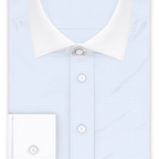 Light blue small checkered business shirt – Preview 1