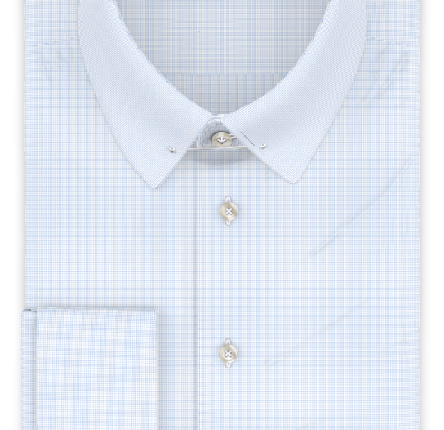 Light blue small checkered formal shirt – Template image