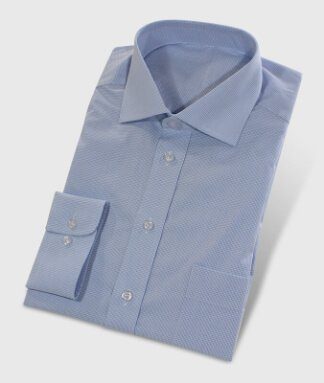Custom Made Shirt Lightblue with Fine Check Design