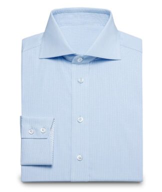 Kleinkariertes Business-Hemd in pastelligem blau