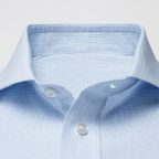 Kleinkariertes Business-Hemd in pastelligem blau – Vorschau 3