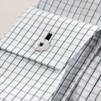 Kariertes Button-Down Hemd weiß mit grünen Karos – Vorschau 5