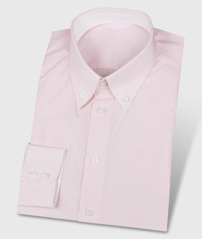 Buttondownhemd in rosa mit weißen Kontrastfarben