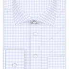 Light blue five-fold checkered casual shirt – Preview 1