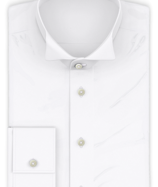 Twill Altweiß Hemd für Fest und Hochzeit Frackkragen