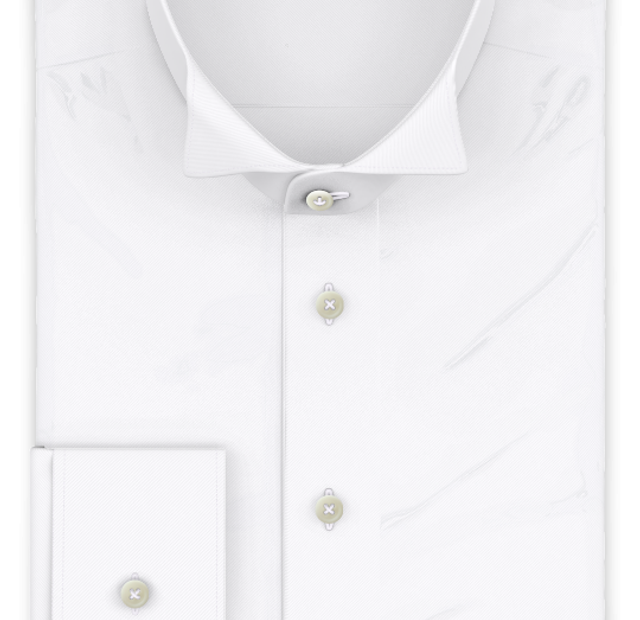 Twill off-white shirt for formal occasions and weddings wing collar – Template image