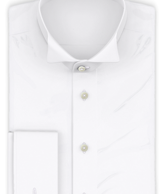 Twill Altweiß Festliches Hemd Umschlagsmanschette mit Frackkragen