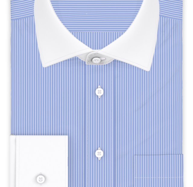 Blau Weiß gestreift Businesshemd – Vorlagenbild