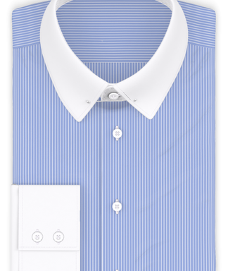 Blau Weiß gestreift Festliches Hemd