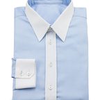 Light blue Oxford shirt with Winchester collar and mother-of-pearl buttons – Preview 1