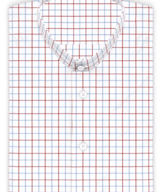 Royal Oxford Rot-Blau Freizeithemd Kurzarm