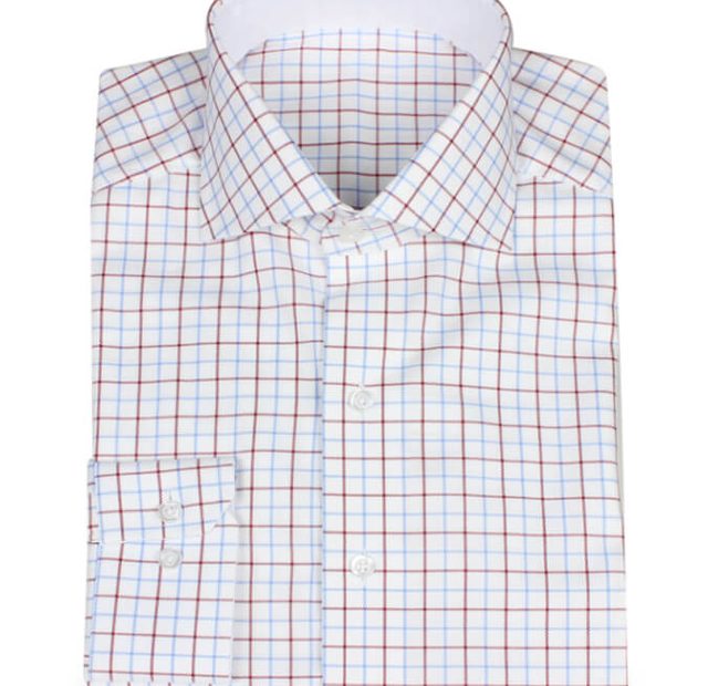 Oxford Shirt Checkered with Double Button Collar – Template image