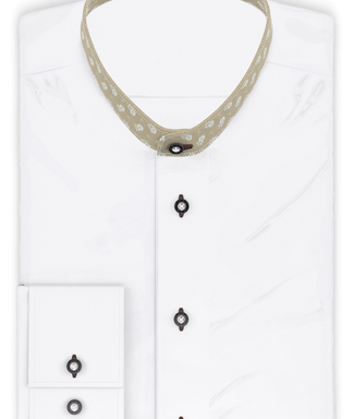 Halbzwirn Stretch Weiß Trachtenhemd